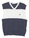 Vivienne Westwood Block Stripe Sleeveless V-neck Top In Blue
