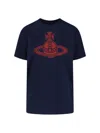 Vivienne Westwood Graphic Print Crew Neck Short Sleeve Top In Blue
