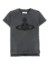Vivienne Westwood Graphic Print Round Neck Short Sleeve T-shirt In Gray