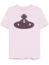 Vivienne Westwood Crew Neck Graphic Print Spray-paint Effect Top In Pink