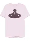 Vivienne Westwood Crew Neck Graphic Print Spray-paint Effect Top In Pink