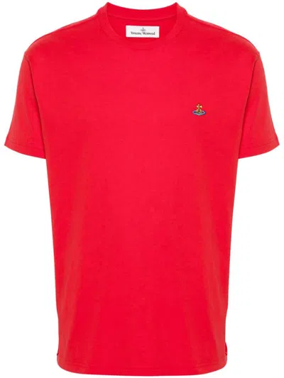 Vivienne Westwood Woman T-shirt Tomato Red Size M Organic Cotton In Coral