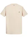 Vivienne Westwood Crew Neck Logo Embroidered Straight Hem Top In Neutral