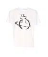 Vivienne Westwood White Crewneck T-shirt With Maxi Orb Logo Print On The Front In White