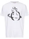 Vivienne Westwood White Crewneck T-shirt With Maxi Orb Logo Print On The Front In White