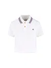 Vivienne Westwood Classic Polo With Multicolor Striped Detail In White