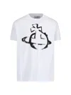 Vivienne Westwood White Crewneck T-shirt With Maxi Orb Logo Print On The Front In White
