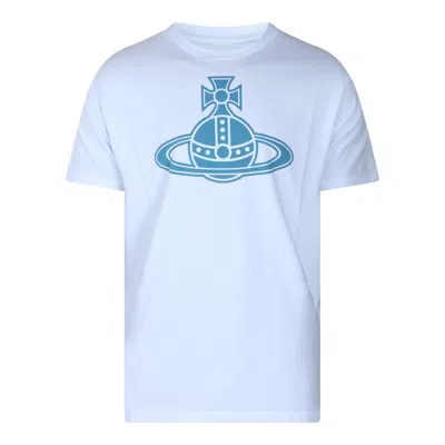 Vivienne Westwood Graphic Print Crew Neck Short Sleeve Top In Blue