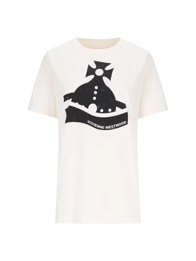 Vivienne Westwood Signature Sunken Orb Logo-print T-shirt In White