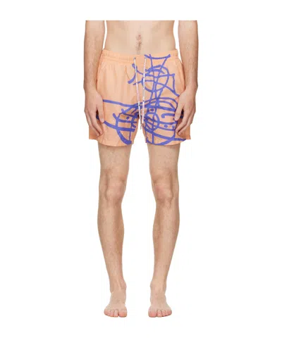 Vivienne Westwood Taffeta Swim Trunks In Pink