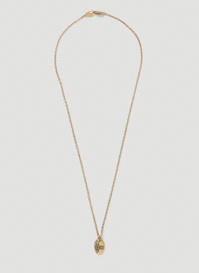Vivienne Westwood Tag Engraved Pendant Necklace In Gold