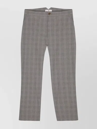 Vivienne Westwood Tailored Checkered High-waisted Trousers In Grey