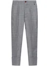 Vivienne Westwood Tailored Cropped Trousers With Grey Check Pattern In Gray