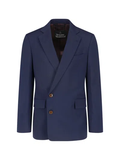 Vivienne Westwood Tailored Double-breasted Classic Notch Lapel Blazer In Blue