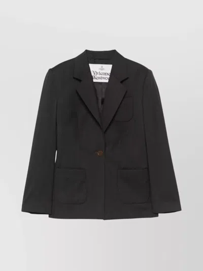 Vivienne Westwood Tailored Jacket With Buttoned Cuffs And Rear Vents In Blue