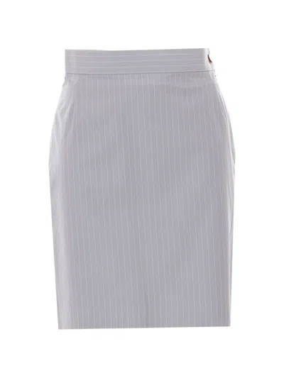 Vivienne Westwood Tailored Mini Skirt With Subtle Pinstripe Pattern In White