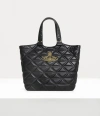 Vivienne Westwood Talitha Tote Bag Quilted Soft Leather Black In Black