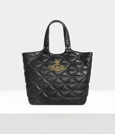 Vivienne Westwood Talitha Tote Bag Quilted Soft Leather Black