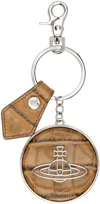 Vivienne Westwood Tan Thin Line Orb Keychain In D401 Tan