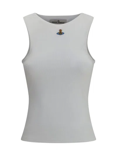 Vivienne Westwood Tank Top With Logo In Gray