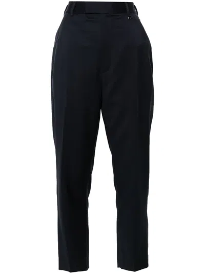 Vivienne Westwood Wool Cropped Trousers With Belt Loops In Blue