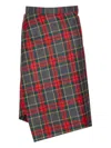 Vivienne Westwood Asymmetric Tartan Midi Skirt In Multi