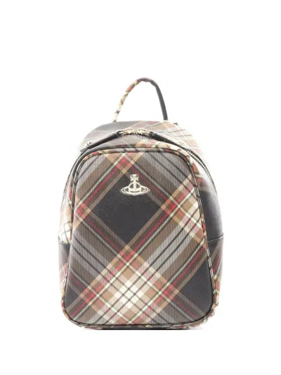Pre-owned Vivienne Westwood Tartan Backpack In Black