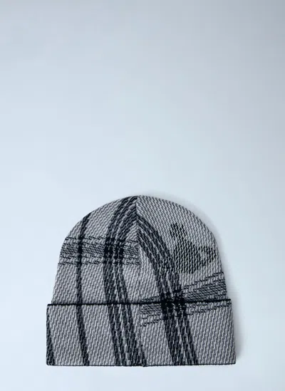 Vivienne Westwood Tartan Beanie Hat In Gray