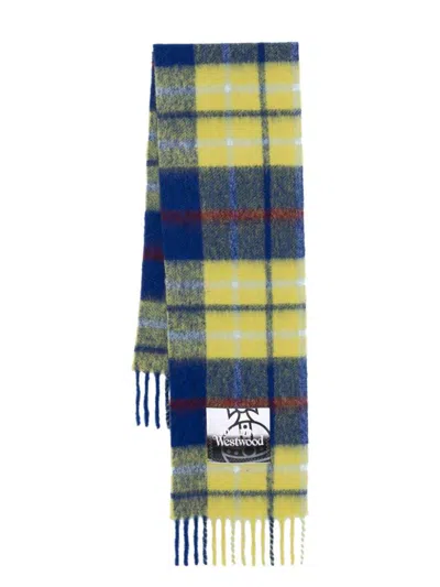 Vivienne Westwood Tartan-check Scarf In Blau