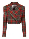 Vivienne Westwood Tartan Cropped Blazer Jackets Multicolor In Red