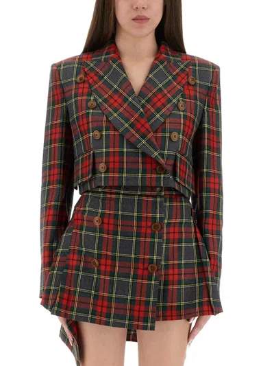 VIVIENNE WESTWOOD TARTAN CROPPED JACKET