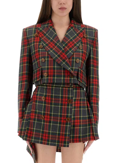 VIVIENNE WESTWOOD TARTAN CROPPED JACKET
