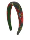 Vivienne Westwood Slim Headband Rtw Tartan Printed Scarlet-tartan Os-u Women In Green