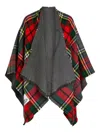 Vivienne Westwood Reversible Tartan Wool Poncho In Multi