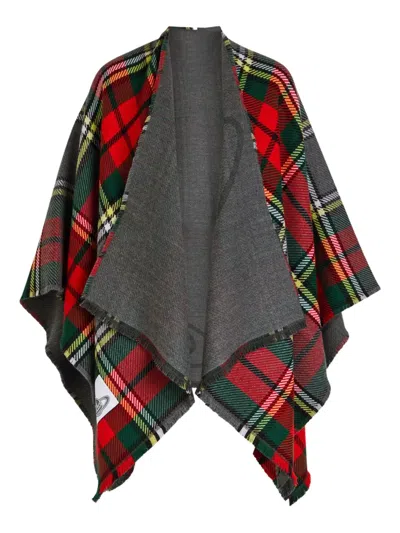 VIVIENNE WESTWOOD TARTAN FRINGED CAPE