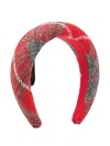 Vivienne Westwood Mens Tartan Wool Headband Aw24-red In Red