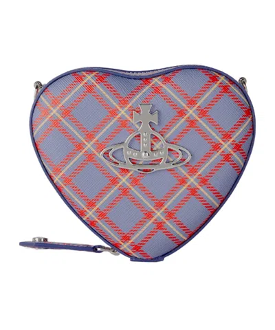 Vivienne Westwood Tartan Heart Crossbody Bag From The Collection In Multi