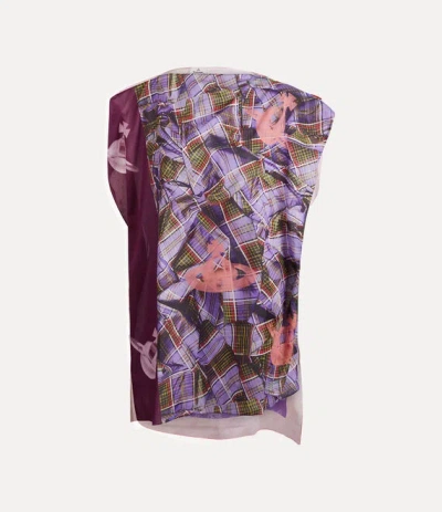 Vivienne Westwood Tartan Orb Beach Top Tartan Drapped Orb Purple Os-u Unisex
