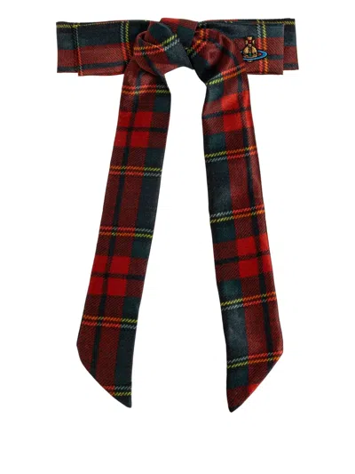 Vivienne Westwood Tartan Orb-detail Hair Accessory In Red