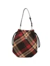 Vivienne Westwood Tartan-pattern Drawstring Clutch Bag In Multi