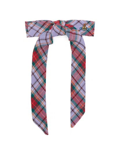 Vivienne Westwood Tartan-pattern Orb-detail Hair Clip In Multi