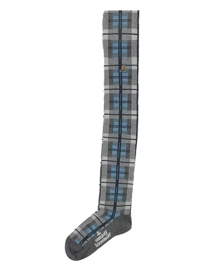 Vivienne Westwood Tartan-pattern Orb-patch Socks In Multi