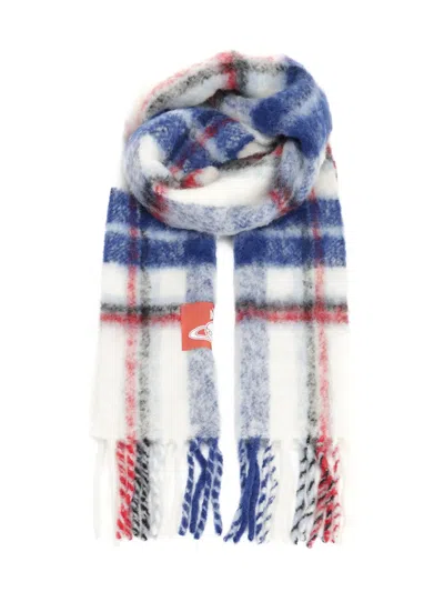 Vivienne Westwood Tartan-pattern Scarf In Brown