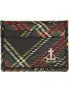 Vivienne Westwood Tartan Plaid Bi-fold Card Holder In Green