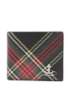Vivienne Westwood Bi-fold Wallet With Tartan Plaid Design In Green