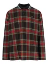 Vivienne Westwood Crewneck Sweater With Plaid Pattern And Button Detail In Red