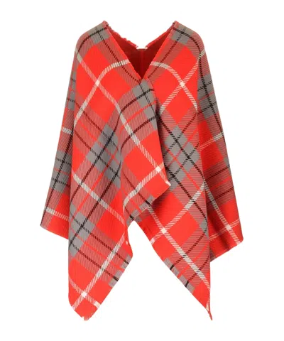 Vivienne Westwood Tartan Poncho In Red