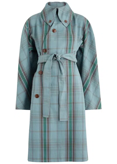 Vivienne Westwood Tartan-print Cotton-blend Coat In Multicoloured