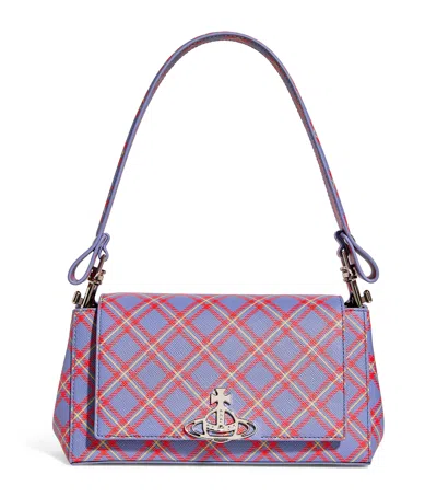 Vivienne Westwood Tartan Print Hazel Top-handle Bag In Blue/orange Tartan