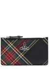 Vivienne Westwood Tartan-print Leather Card Holder In Multi
